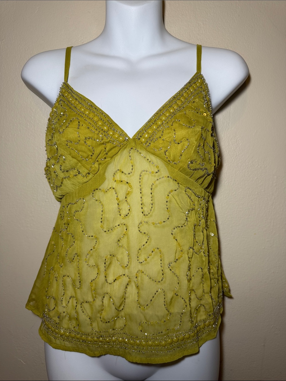 Live 4 Truth Olive Green Beaded Spaghetti Strap Camisole